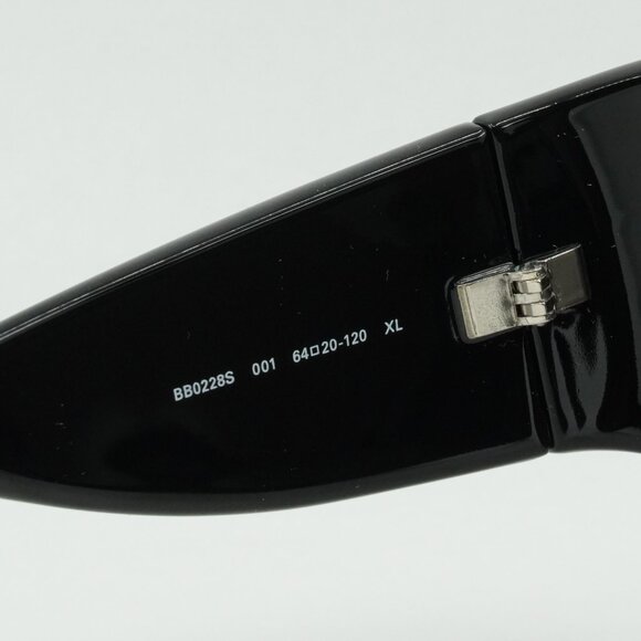 Balenciaga BB0228S 001 Sunglasses Black Geometric Frame, Grey Lenses main image 7